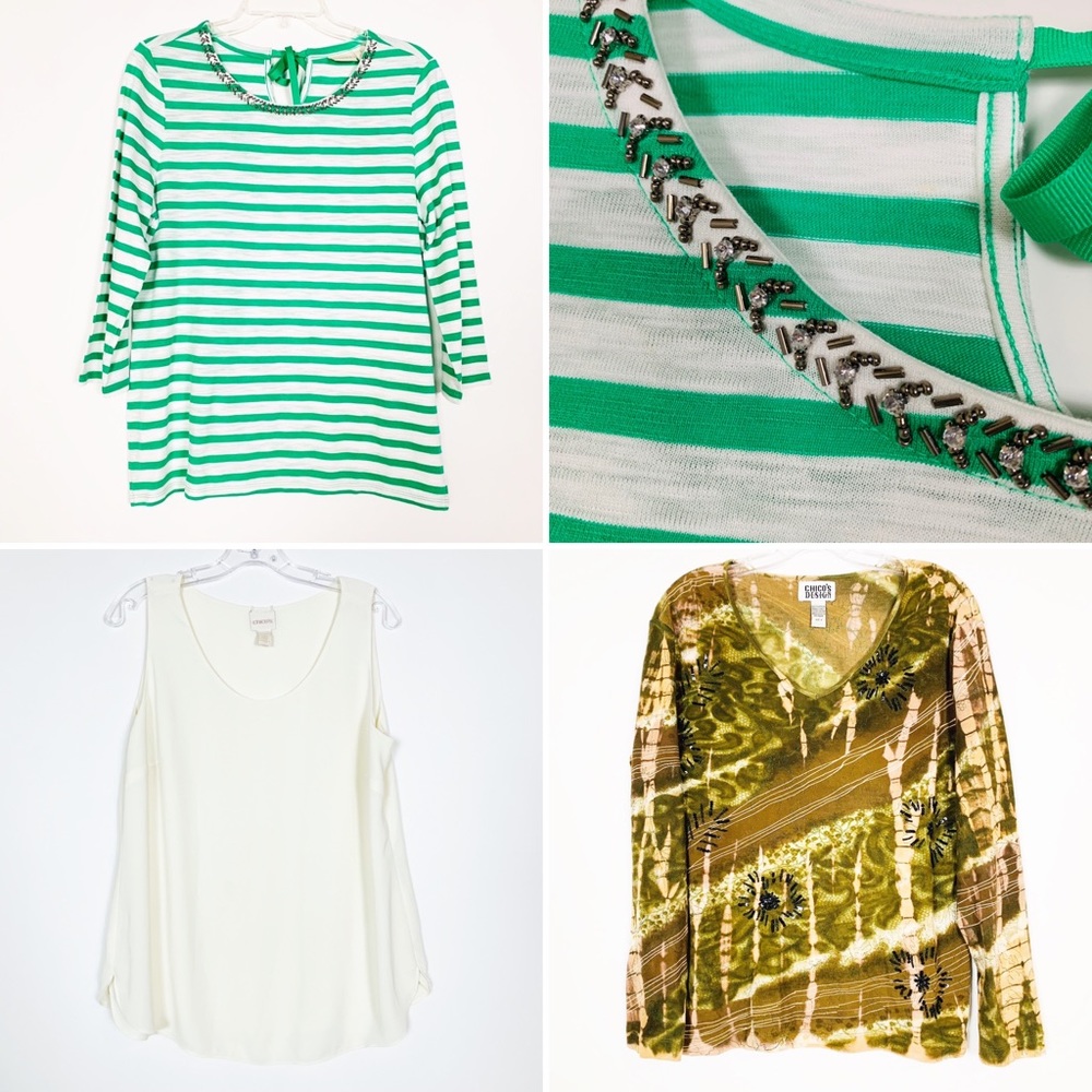Chico’s size 1 - Set of 3 Print & Embellished Tops